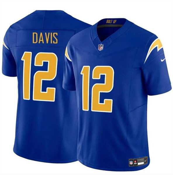 Men & Women & Youth Los Angeles Chargers #12 Derius Davis Royal 2024 F.U.S.E. Vapor Limited Football Stitched Jersey->los angeles chargers->NFL Jersey